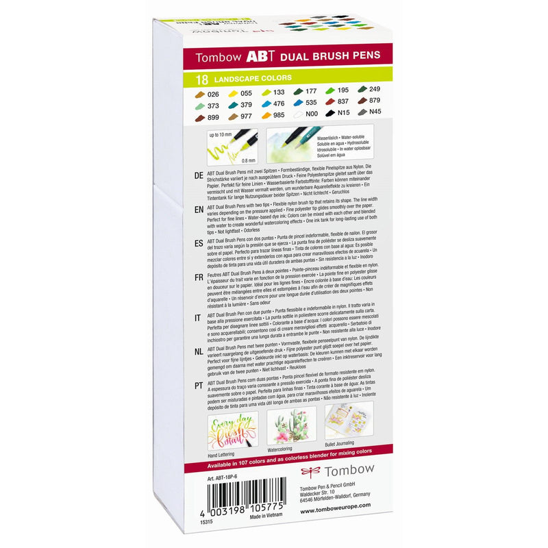 Load image into Gallery viewer, Tombow • brush pen abt dual brush pen 18x landscape colors
