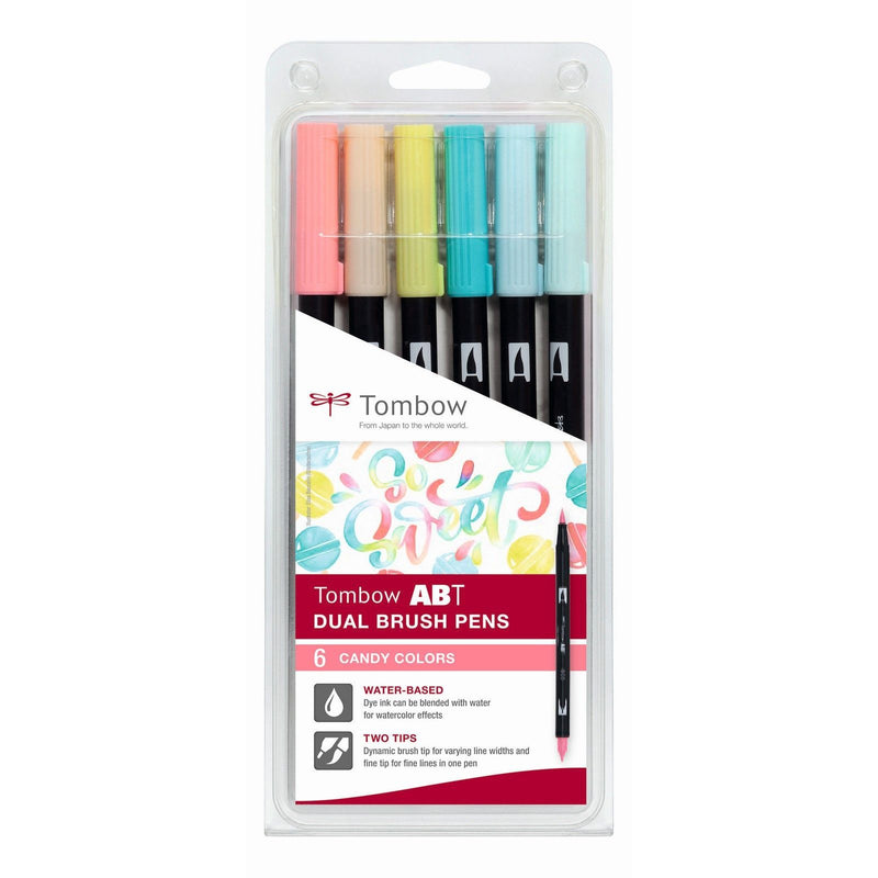 Tombow • abt dual brush pen set candy kleuren 6pcs
