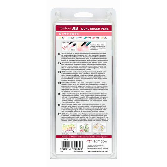 Tombow • abt dual brush pen set candy kleuren 6pcs