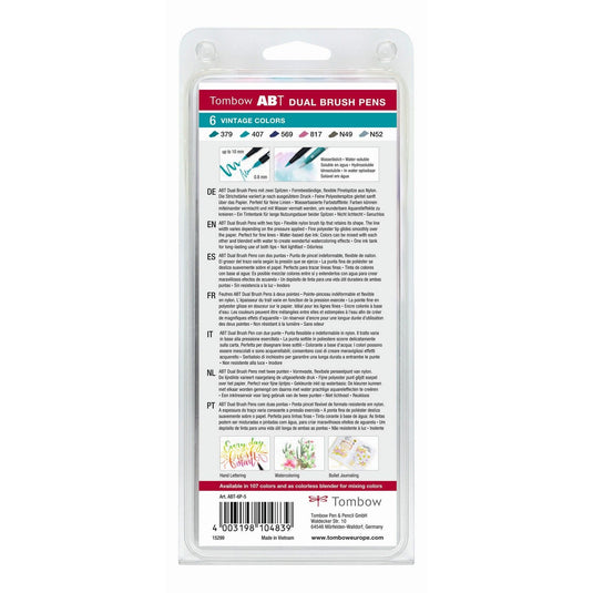 Tombow • abt dual brush pen set vintage kleuren 6pcs