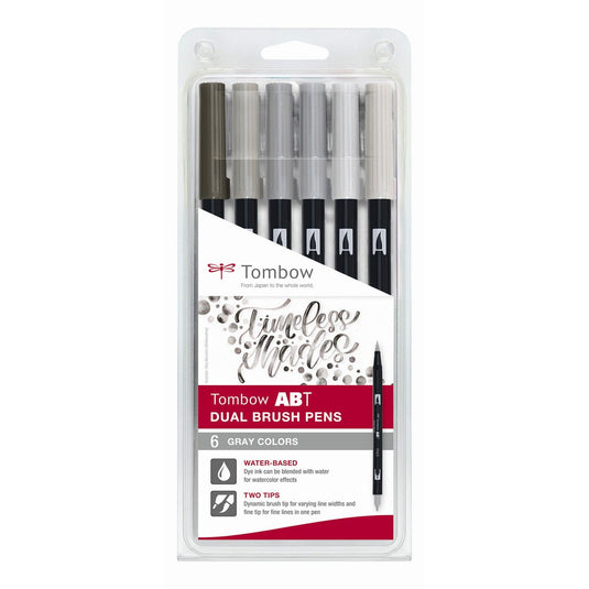 Tombow • brush pen abt dual brush pen 6x gray colors