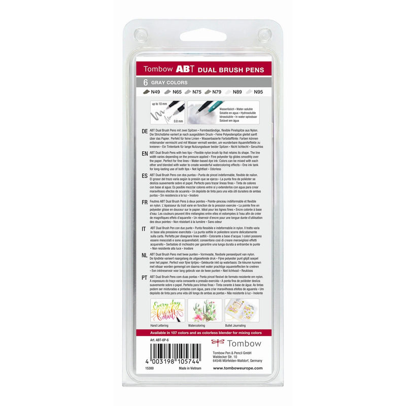 Load image into Gallery viewer, Tombow • brush pen abt dual brush pen 6x gray colors
