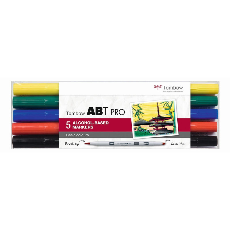 Load image into Gallery viewer, Tombow • abt pro marker set op alcohol basis basis kleuren 5pcs
