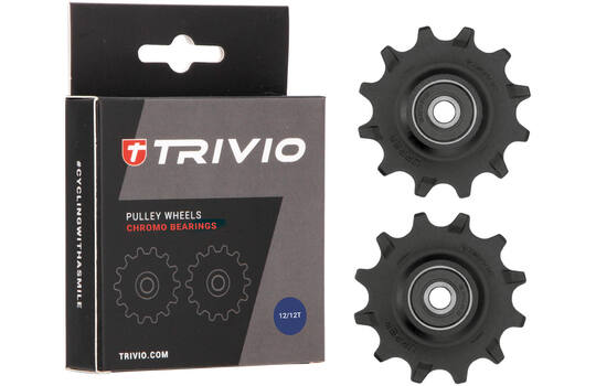 Afbeelding laden in galerijviewer, Trivio - derailleurwieltjes 12 12t chromo lagers

