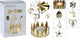 Home styling theelichthouder carrousel goud metaal h14cm