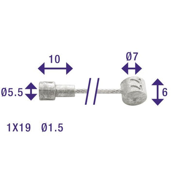 Elvedes rem binnenkabel rvs 2350 mm ø 1,5 mm