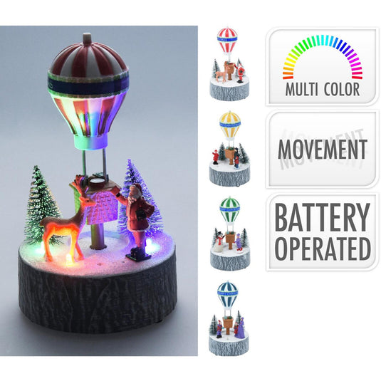 Home styling kersttafereel led 17cm 4 assorti
