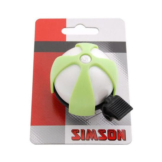 Simson fietsbel Sport wit-lime op kaart