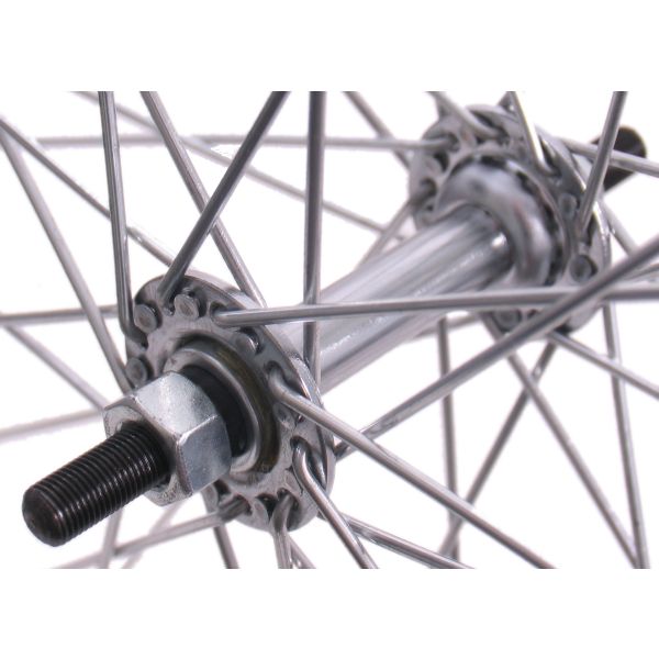 Load image into Gallery viewer, Voorwiel 28 x 1 1 2 - aluminium ryde velg - verchroomde naaf - zwart
