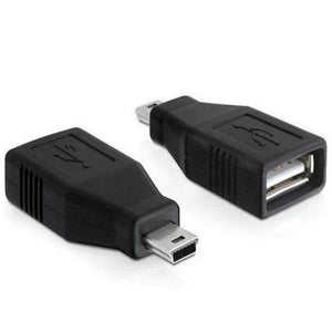 Delock usb 2.0-a female naar mini usb male adapter (zwart)