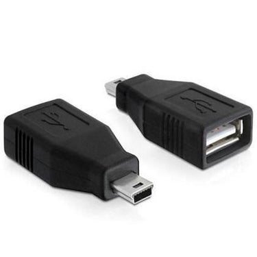 Delock usb 2.0-a female naar mini usb male adapter (zwart)