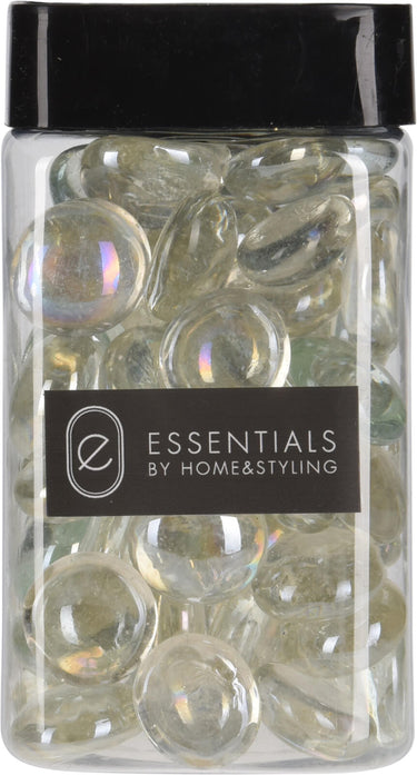 Home styling decoratie glassteentjes 450 gram transparant parelmoer