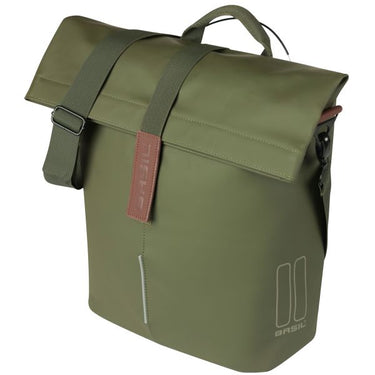 Basil fietsshopper city mik studs 14-16 liter 11 x 29 x 36 cm - moss green