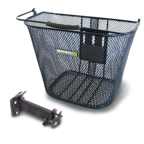 basil bremen be - bicycle basket - including baseasy stem holder - black