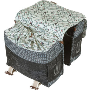 Basil Bohème Dubbele Fietstas - Zwart - 35L - Waterafstotend - Kunstleren Details
