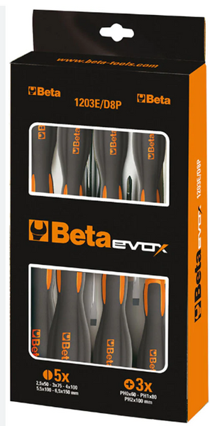 Screwdriver set Beta Tools Evox 1203E/D8P - 8 pieces