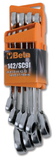 Ratchet ring spanner set 142/SC9I Beta Tools (9-piece in holder)