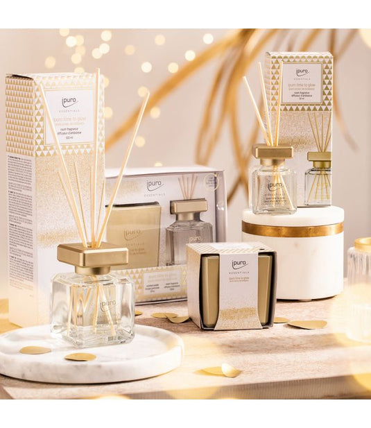 Ipuro geurdiffuser time to glow 50ml + geurkaars 125gr