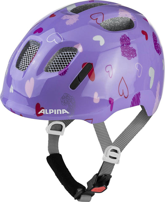 Alpina ximo 2 purple hearts gloss - kid's helmet