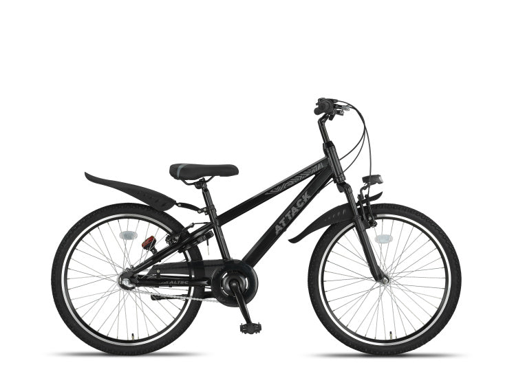 Load image into Gallery viewer, Altec attack mtb 24 inch jongens 3v v-brakes zwart
