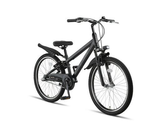 Altec attack mtb 24 inch jongens 3v v-brakes zwart