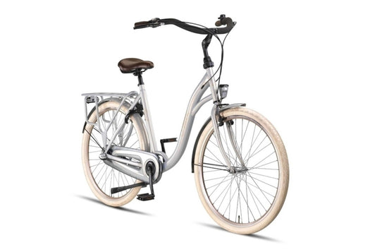 Altec sweet moederfiets 28 inch 56 cm dames 3v rollerbrake zilver