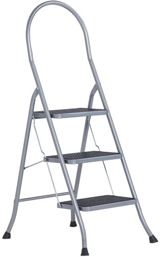 Afbeelding laden in galerijviewer, Altrex cromato huishoudtrap 3-treeds met hoge beugel silver - 500951
