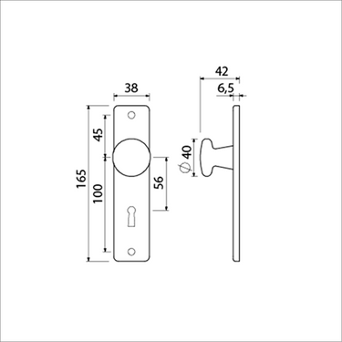 Ami knop 160 40 vast kortschild 165 4 rh sl 56 f2 - 310102