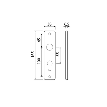 Ami kortschild 165 4 rh profielcilinder 55 f-2 - 221013