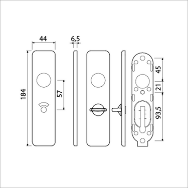 Ami kortschild wc 185 44 5*57 klik f-1 - 210361
