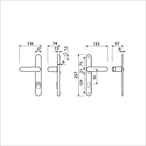 Load image into Gallery viewer, Ami veiligheidsbeslag 378 rotaveer 257 37 2 kt 92 f1 a z 378 rotaveer 257 32 2 profielcilinder 92 deurdikte 68 72 mm - 844418

