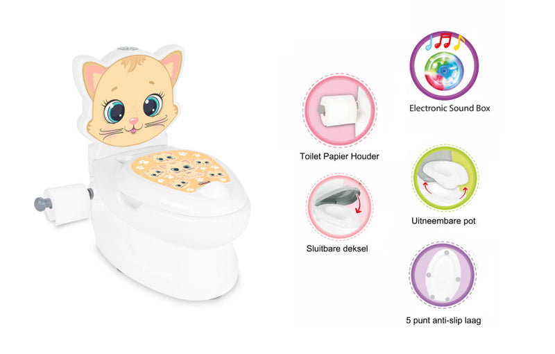 Load image into Gallery viewer, Pilsan Cat educatief plaspotje wit beige
