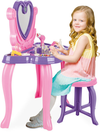 Load image into Gallery viewer, Pilsan Heart speelgoedmake-uptafel met geluid paars 21-delig
