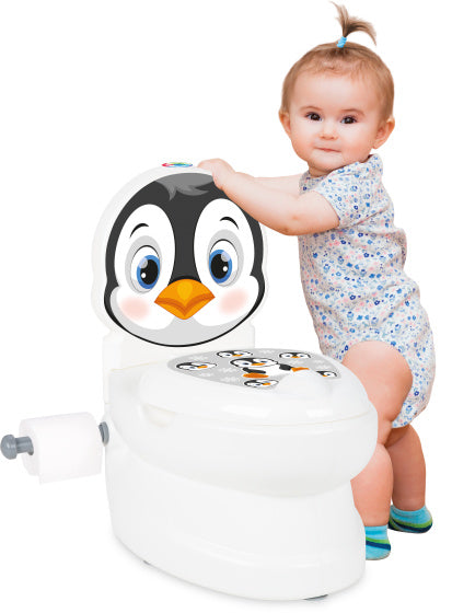 Load image into Gallery viewer, Pilsan Penguin educatief plaspotje wit zwart

