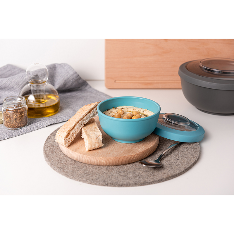 Load image into Gallery viewer, Amuse life snack bowl met deksel blauw 200ml
