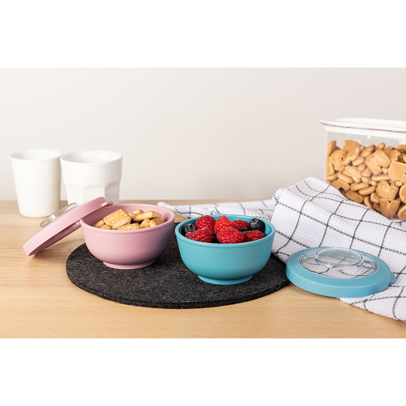 Load image into Gallery viewer, Amuse life snack bowl met deksel blauw 200ml
