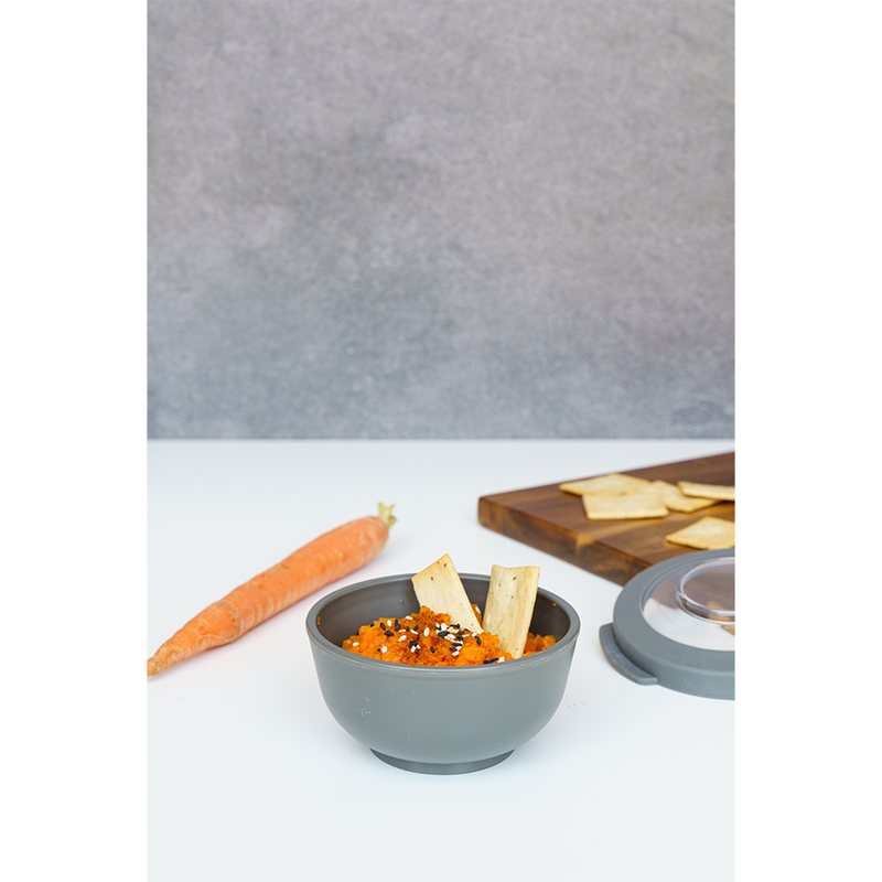 Load image into Gallery viewer, Amuse life snack bowl met deksel grijs 200ml
