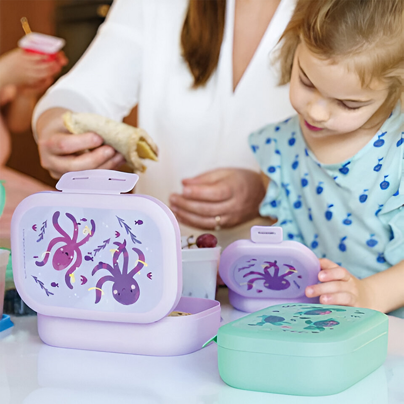 Load image into Gallery viewer, Amuse lunchbox medium paars octopus
