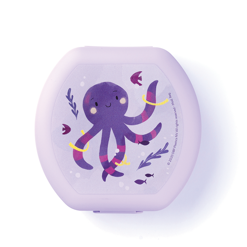 Load image into Gallery viewer, Amuse snackbox small rond paars octopus
