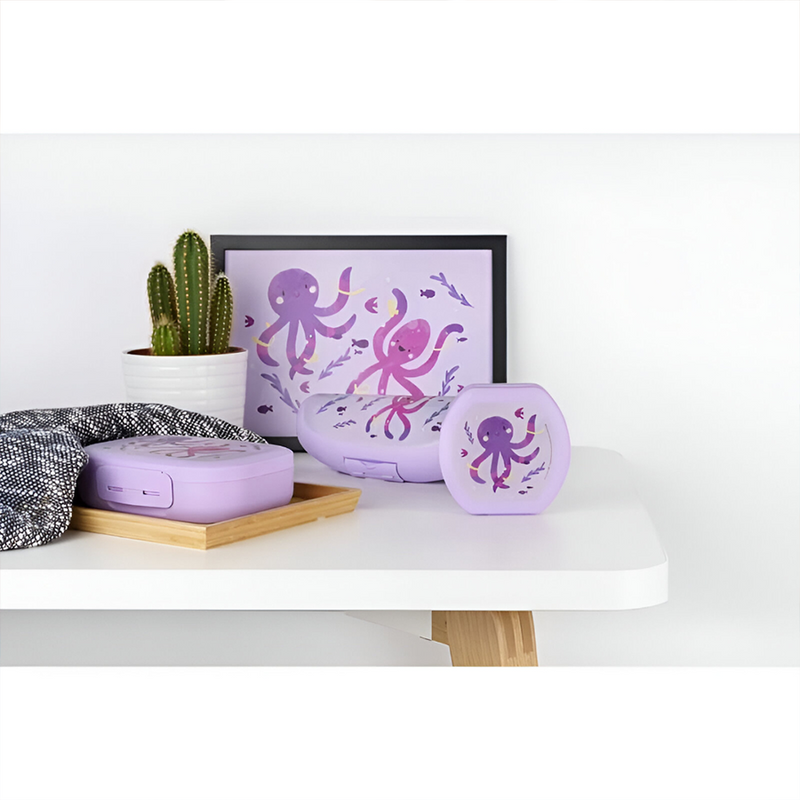 Load image into Gallery viewer, Amuse snackbox small rond paars octopus
