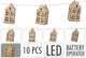Lichtslinger Led met 10 Huisjes, 150cm