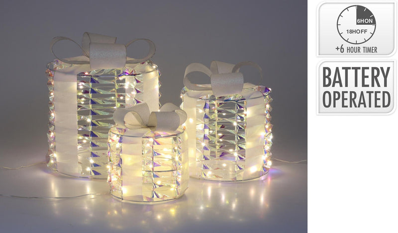 Load image into Gallery viewer, Home styling cadeau 30cm set a 3 stuks irriserend led werkt op batterij ( niet inbegrepen )
