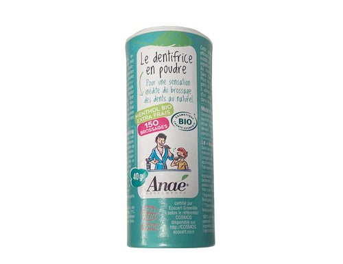 Anae tandenpoets poeder zonder fluor - menthol - 40g