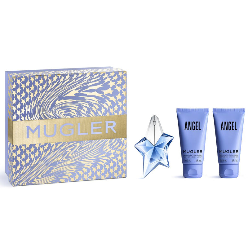 Load image into Gallery viewer, Thierry mugler angel geschenkset eau de parfum 25ml + bodylotion 50ml + douche 50ml dames
