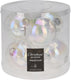 Home styling kerstbal glas 80mm irriserend koker a 6 stuks