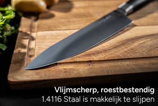 Arbaer messenset met magnetisch blok 6-delig handvatten in geschenkdoos