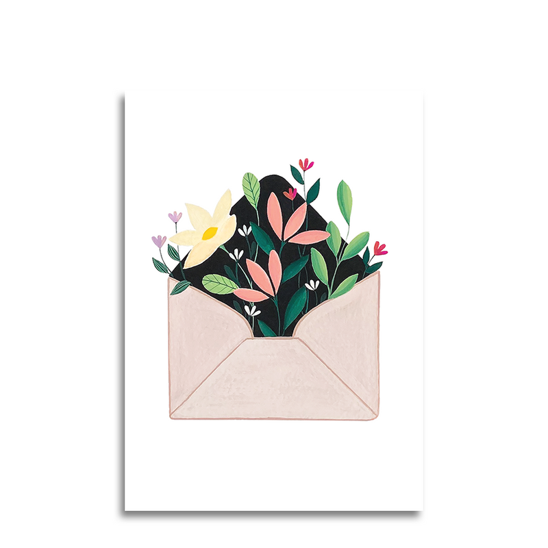 Afbeelding laden in galerijviewer, Art by andu wenskaart flower envelope
