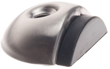 Assa abloy rvs deurstopper | halfmaan vloerdeurstop | ø56 x 48 x 18mm | rubber 8mm | lengte: 48 mm - p000238189-001-001