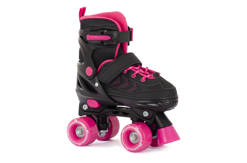 Load image into Gallery viewer, Aventuri verstelbare rolschaatsen semi-softboot zwart roze maat 27-30 (xs)
