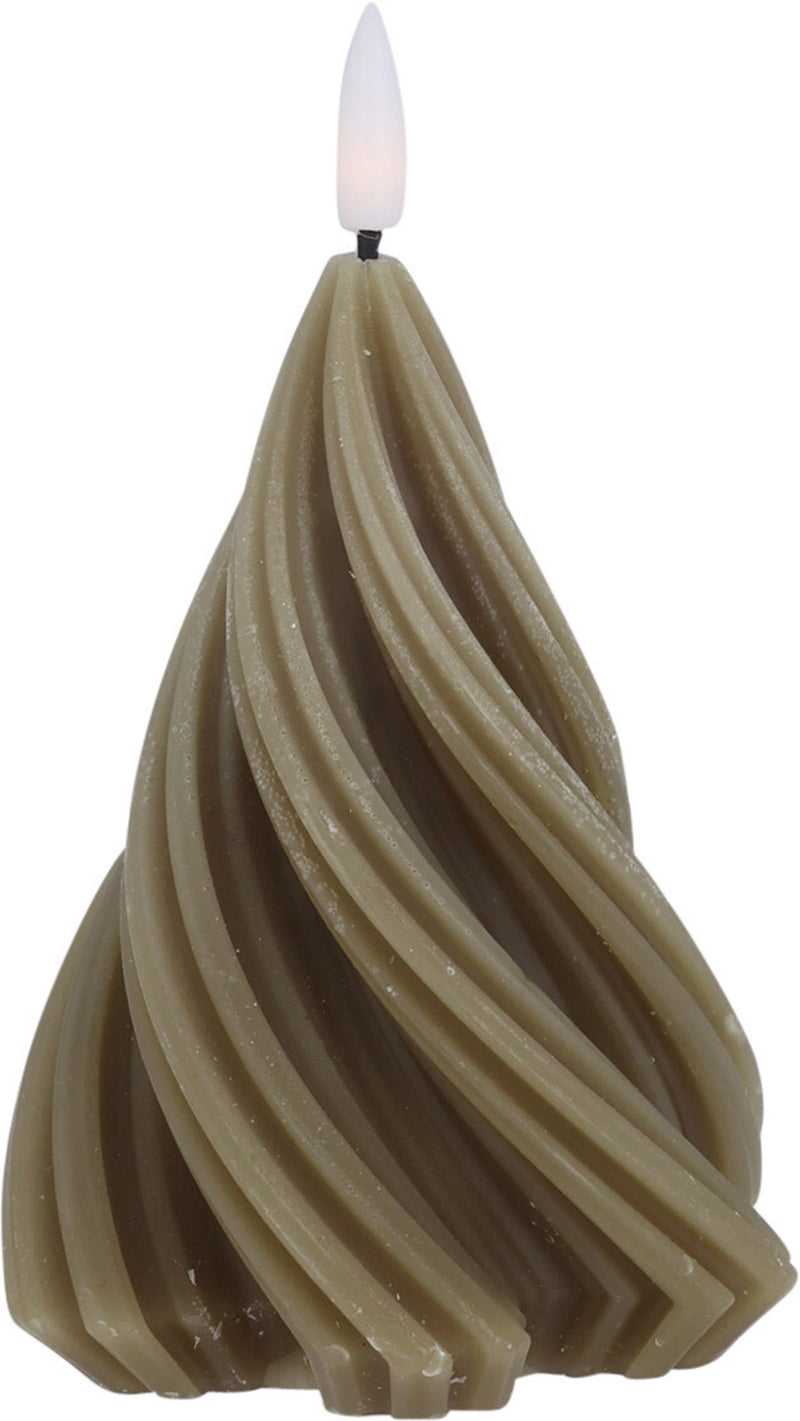 Load image into Gallery viewer, Home styling kaars led boom gedraaid h13cm taupe
